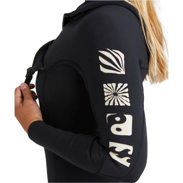 2025 Billabong Frauen Synergy Natural 4/3mm Brustreißverschluss Neoprenanzug ABJW100209 - Night Fall